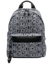 Roberto Cavalli logo-print canvas backpack