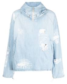 424 distressed cotton hooded jacket