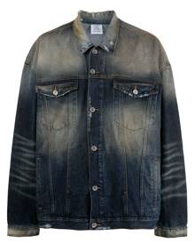 VETEMENTS distressed-effect stonewashed denim jacket