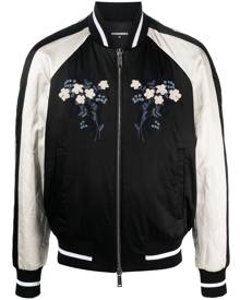 Dsquared2 embroidered satin bomber jacket