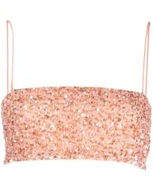Retrofete sequin-embellished cropped top
