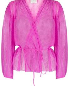 Forte Forte pleated wrap tulle blouse