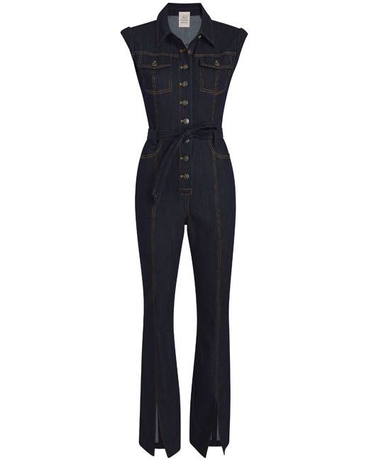 River Island Maternity short denim overalls in blue