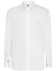 Billionaire logo-embroidery cotton shirt