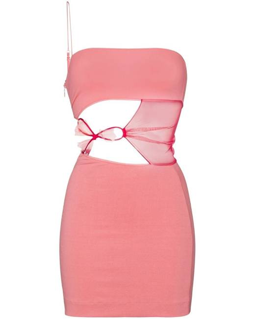 Band Of Stars premium bardot bandage mini dress in light pink