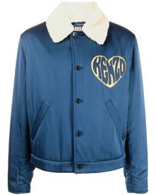 Kenzo heart-embroidery shearling collar jacket