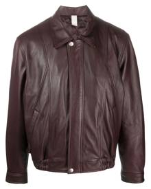 Sunflower panelled leather bomber jacket