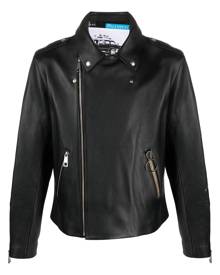 A.P.C. notch lapels leather biker jacket