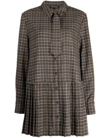 tout a coup checked pleated shirt dress