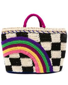 ERES medium Damier straw tote bag