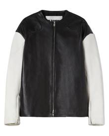 Jil Sander two-tone leather biker jacket