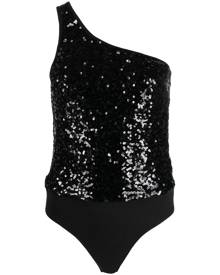 Claudie Pierlot sequin-embellished one-shoulder bodysuit
