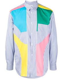 Comme Des Garçons Shirt stripped patchwork cotton shirt