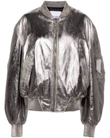 The Attico Anja metallic leather bomber jacket