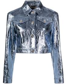 Versace x Dua Lipa metallic-effect leather jacket
