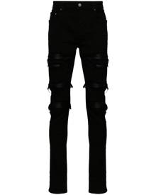 AMIRI Thrasher leather-trim skinny jeans