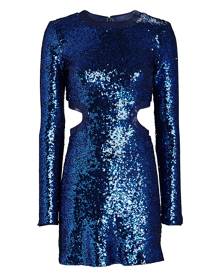 STAUD Dolce Cut-Out Sequined Mini Dress, Blue-Drk P
