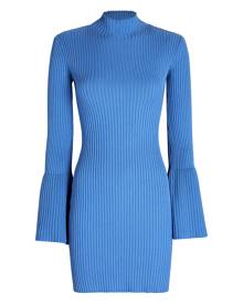 SABLYN Evangeline Bell-Sleeve Knit Mini Dress, Blue-Med P