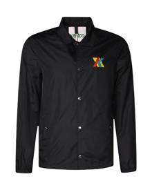 Kenzo Men's Multi-colour Logo Print Coach Jacket Black XL