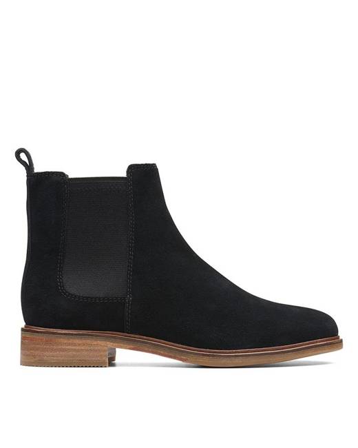 clarks navy leather ankle boots