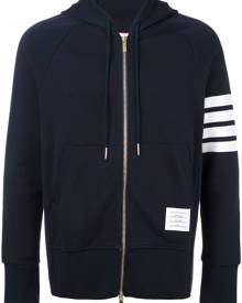 Thom Browne 4-Bar jersey zip-up hoodie - Blue
