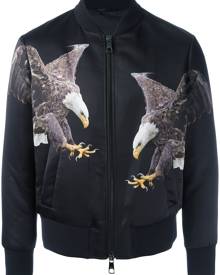 Neil Barrett eagle print bomber jacket - Black