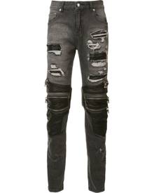 God's Masterful Children zipped ripped skinny jeans - Black