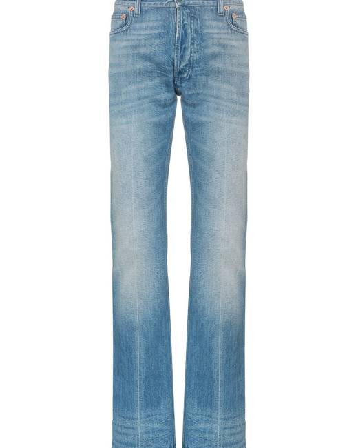 Gucci Eco-Washed Organic Straight-Leg Jeans - Blue
