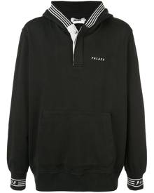 Palace P-Rib stripe-trim hoodie - Black