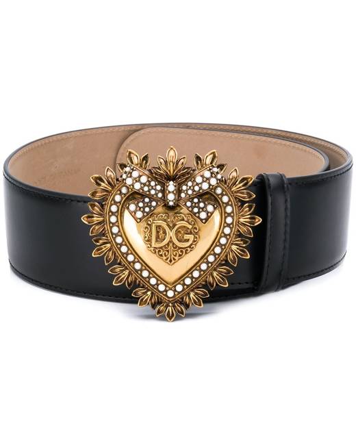 Womens Belts Dolce & Gabbana Belts Dolce & Gabbana Leather Devotion Belt in Nero Black - Save 54% 