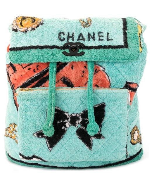 Chanel Pre-owned Diamond-Quilted Drawstring Backpack - Grey