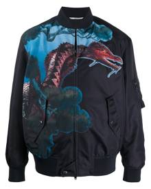 Valentino Garavani Dragons Garden print bomber jacket - Blue