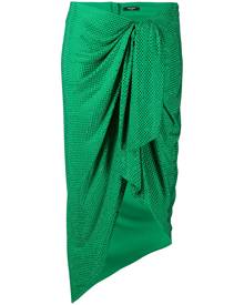 Balmain polka-dot ruched midi skirt - Green
