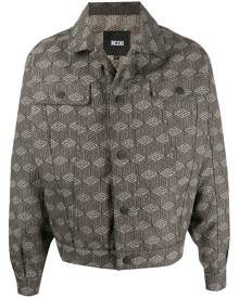 KTZ cube print denim jacket - Neutrals