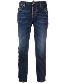 Dsquared2 logo tape cropped jeans - Blue