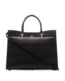 Thom Browne large pebbled Duet tote - Black