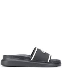 Alexander McQueen logo pool slides - Black