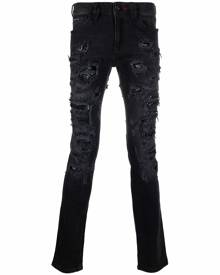 Philipp Plein mesh ripped-detail jeans - Black