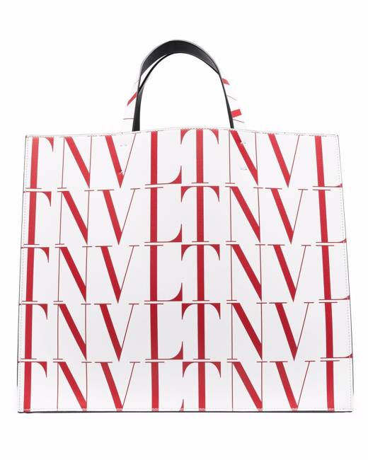 SMALL VLTN PRINT CANVAS TOTE BAG