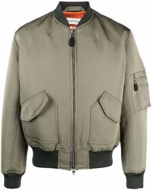 Alexander McQueen logo-print bomber jacket - Green