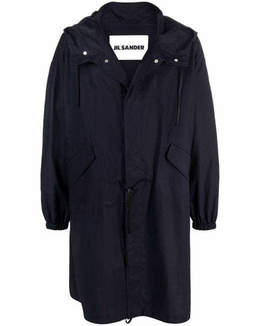 for Men Mens Clothing Coats Parka coats Natural Jil Sander Cotton Parka 01 Coat in Beige 