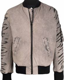 Mauna Kea zebra-print sleeve bomber jacket - Neutrals