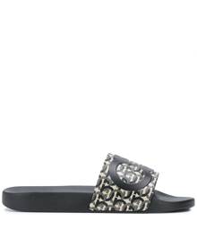 Ferragamo Gancini logo-print slides - Neutrals