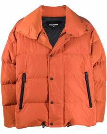 DSQUARED2 logo-print puffer jacket - Orange