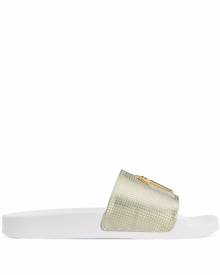 Giuseppe Zanotti Brett logo-plaque slides - Gold