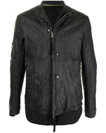 Boris Bidjan Saberi waxed-effect biker jacket - Black