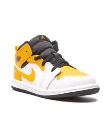 Jordan Kids Jordan 1 Mid "White/University Gold" sneakers - Yellow