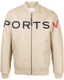 Ports V logo-print bomber jacket - Neutrals