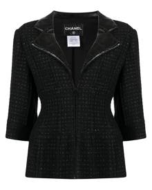 CHANEL Pre-Owned single-breasted tweed jacket - Black