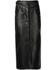 Proenza Schouler belted leather midi skirt - Black